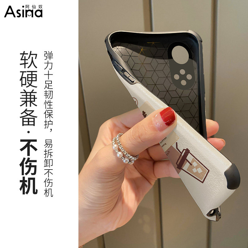 禁止摆烂兔适用荣耀60手机壳新款荣耀80仿皮套荣耀70镜头80se全包防摔荣耀50pro可爱适用华为30s创意女款网红,淘宝优惠券,粉丝福利购,淘宝优惠卷