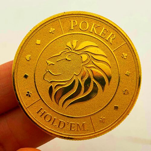 雄狮筹码镀金双面金币硬币纪念章 浮雕金币硬币纪念币单手创意币 - 图1
