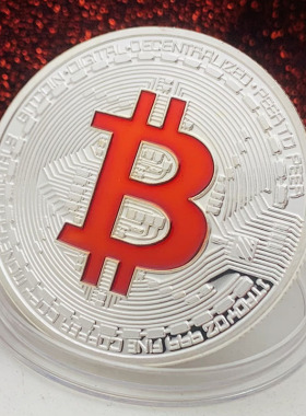 美国比特bitcoin镀银烤漆金属纪念章 创意工艺礼物随手硬币纪念币
