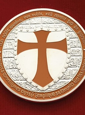 现货勇士镀银橙色收藏币浮雕