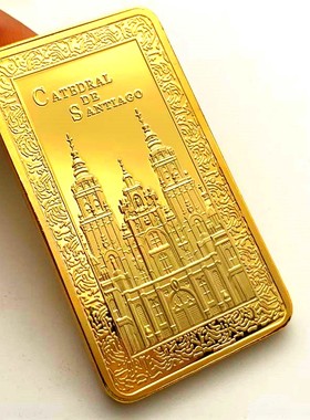 建筑方块镀金工艺城堡硬币纪念币