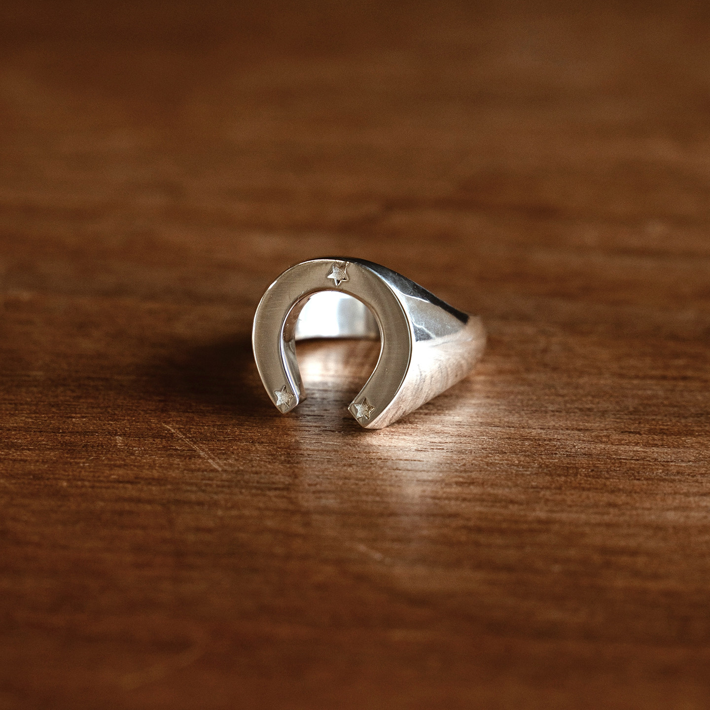SUPERTOFU Lucky Horseshoe Ring Lucky Ring Retro Atmosphere 925 Sterling Silver Wear Accessories