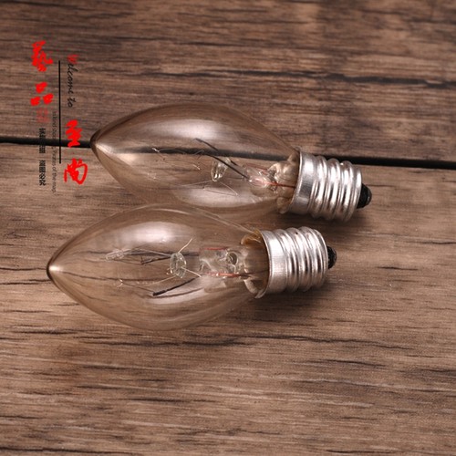 E12 E14小螺口暖光普通尖嘴灯泡莲花灯泡透明玻璃灯泡一只-图1