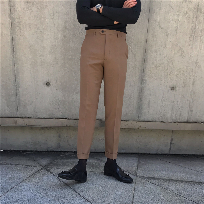 鹿三先生 秋季新款韩版修身直筒裤男日常商务西裤休闲裤子潮男 2018 鹿三先生 秋季新款韩版修身直筒裤男日常商务西裤休闲裤子潮男 2018