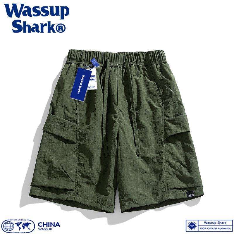 Wassup Shark山系冰丝速干短裤男夏季休闲宽松百搭沙滩运动五分裤,淘宝优惠券,粉丝福利购,淘宝优惠卷