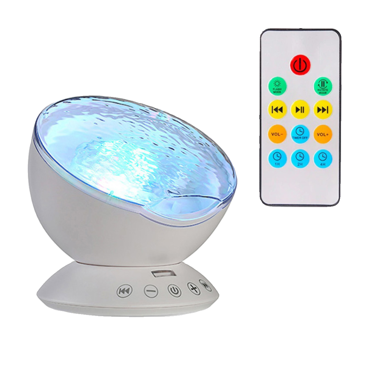 海洋海浪投影灯儿童卧室动态水波纹助眠小夜灯七彩浪漫氛围音响灯 - 图3