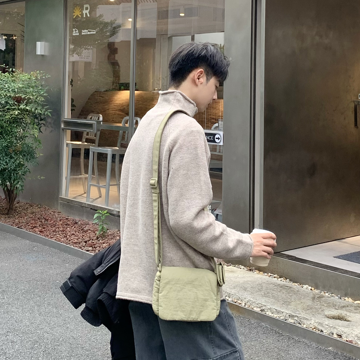 半高领针织衫毛衣男生2025新款秋冬季宽松加厚内搭慵懒风长袖上衣 - 图2