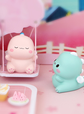 可爱风烘焙生日蛋糕桌面车载摆件