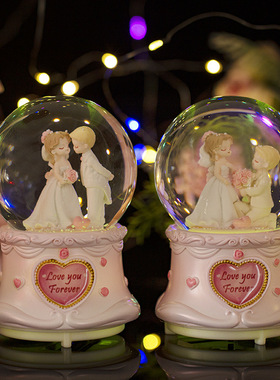 情侣款婚礼水晶球音乐盒伴手礼