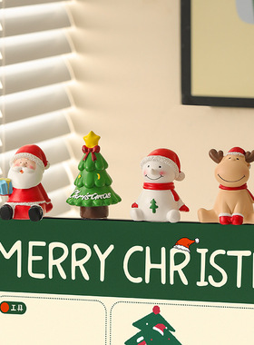 新款创意圣诞节摆件老人雪人树脂