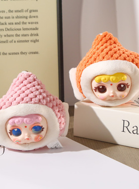 DUDU多彩小佛头毛绒挂件卡通