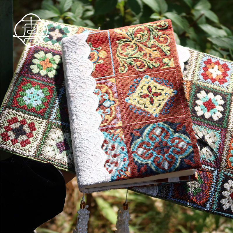 真我 蕾丝花窗 原创复古手账本手帐手工布书衣日记笔记本a5a6 - 图0