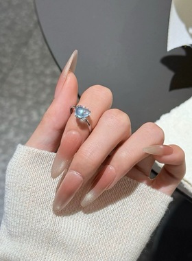 天然海蓝宝葫芦戒指女款小众转运珠闺蜜礼物送女友送男友希洛阁