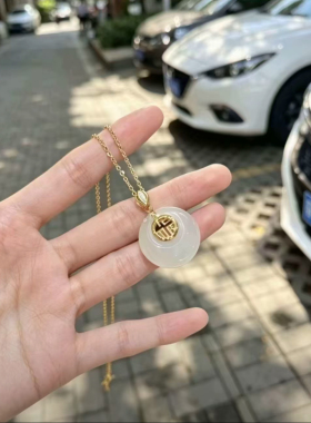 福运平安扣吊坠项链女中国风简约设计送妈妈母亲节