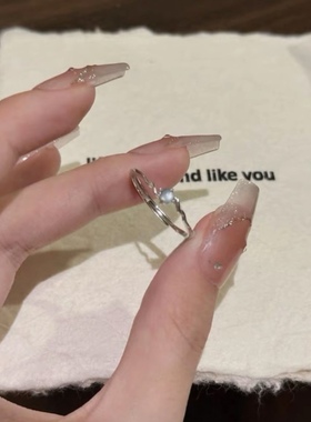 希洛阁925银戒指翡月戒指天然小众细戒尾戒活口可调节送礼闺蜜