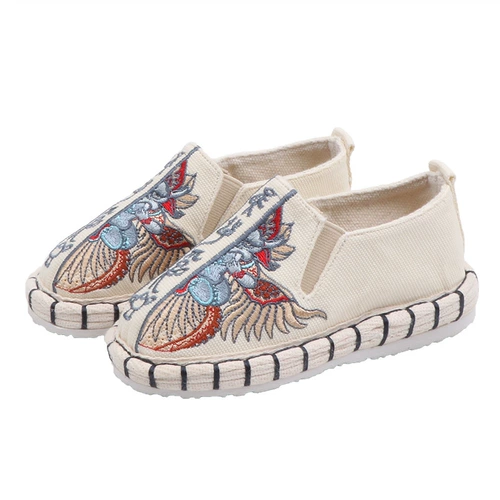 Слипоны для мальчиков, тканевая этническая обувь, детские туфли, ханьфу, китайский стиль, детская одежда