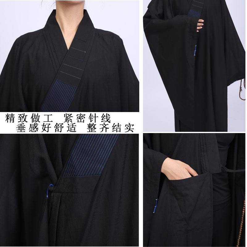 海青居士服禅修服男女法会拜礼朝山僧衣僧服和尚出家师父加肥海清 - 图2