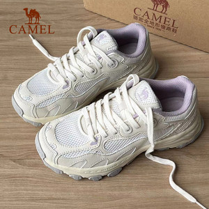 骆驼慢跑鞋漫游女鞋耐磨软底运动鞋徒步登山鞋复古老爹鞋休闲鞋