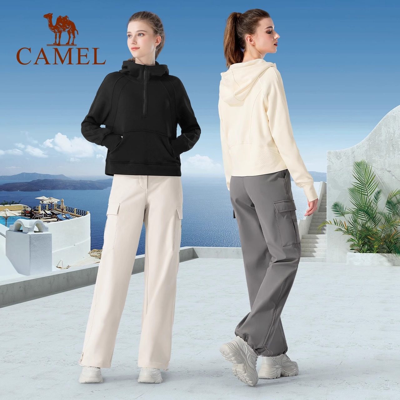 骆驼工装裤男女款秋季防水休闲裤显瘦直筒运动裤加绒时尚梭织长裤,淘宝优惠券,粉丝福利购,淘宝优惠卷