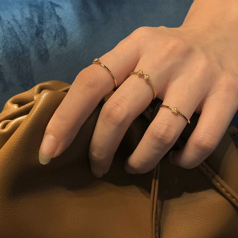 四叶草一对时尚简约男女情侣戒指 瑞诺影尔夕戒指/指环