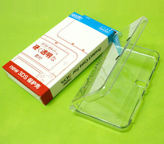 NEW Xiaosan NEW 3DS protective case set accessories transparent PC crystal hard shell one-piece anti-loosening shaft