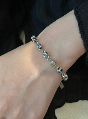 925纯银彩色锆石彩虹骰子手链女