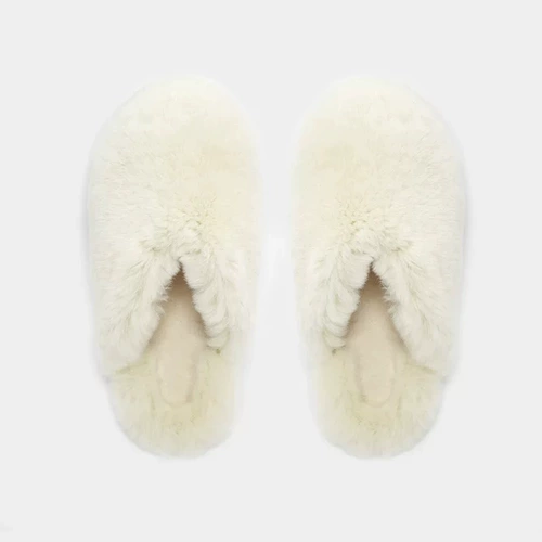NiceOne Rabbit Hair Slippers Homeskin Bao Toutou Теплый и модный, модный плюшевый половинный крытый не -кекид хлопковые тапочки