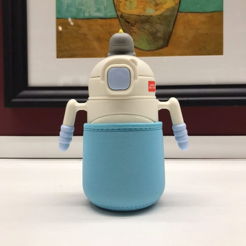 小袋鼠巴布280ml保温杯套儿童吸管杯保护防摔杯袋卡通宝宝水壶套 - 图3