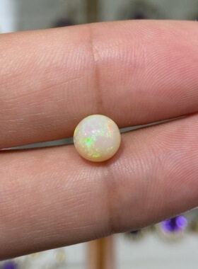 天然欧泊圆珠裸石蛋白石火欧泊镶嵌戒指吊坠转运珠
