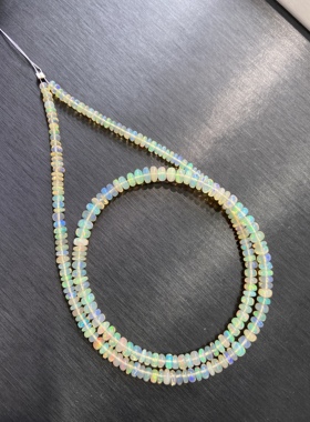 天然彩欧泊算盘珠塔链蛋白石项链火欧泊手链项链