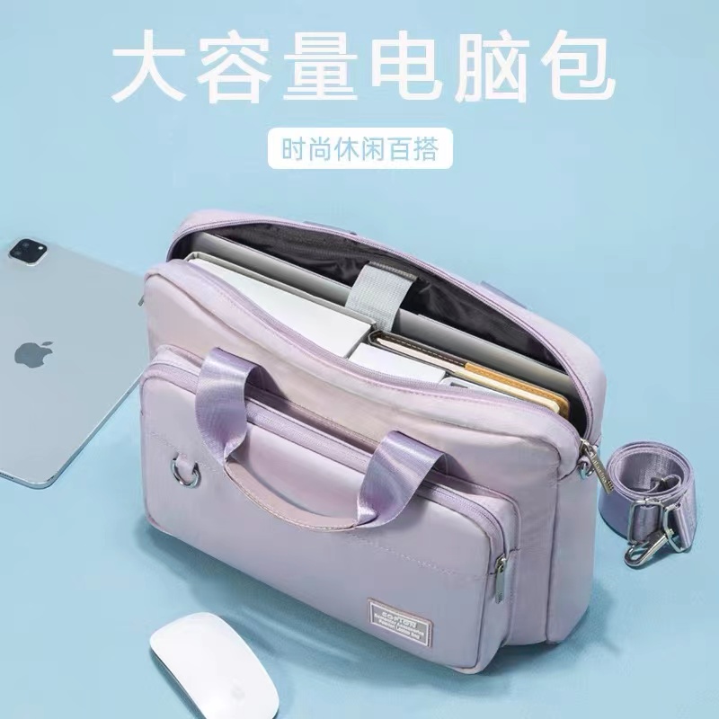 2022新款高级感颜值小众笔记本电脑包女苹果macbookpro16寸手提air13.3M2男14通勤15点6M1防震防摔单肩斜跨包-图0