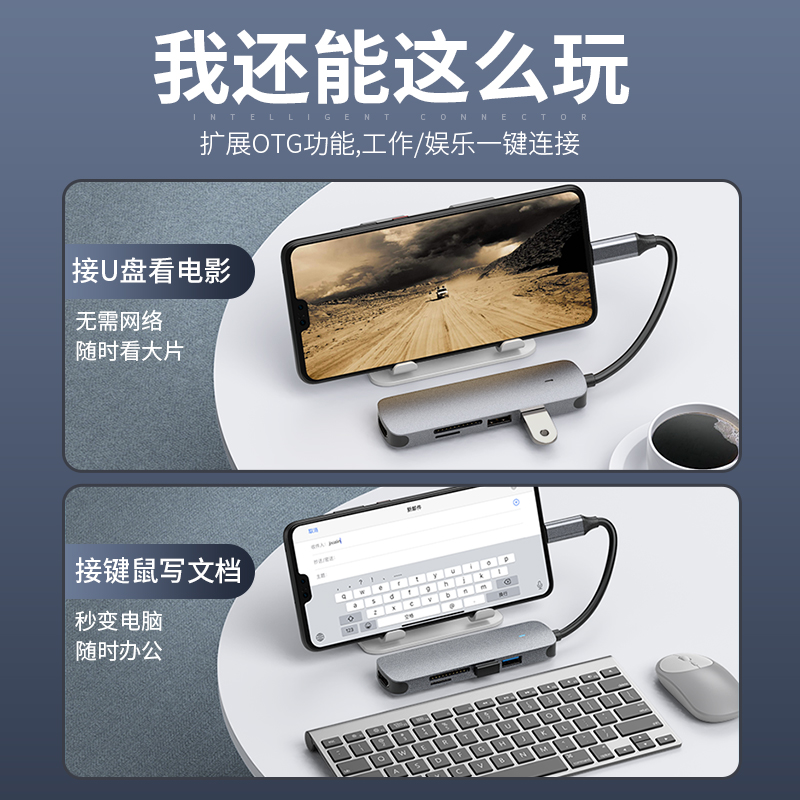 macbook苹果笔记本转接头typec转usb+pd+网线口+vga投影仪+hdmi+SD读卡兼容雷电3手机投屏连电脑转换器拓展坞 - 图2