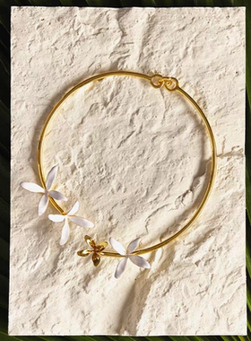 [于文文同款]daartemis达弥兰白色花朵项链女度假风生日礼物项圈