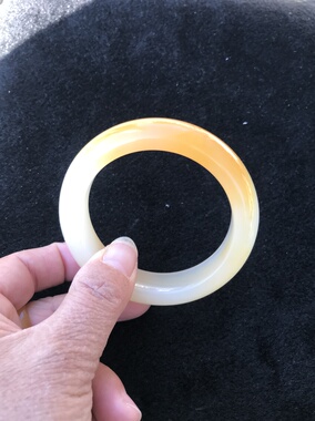 云南龙陵天然黄龙玉山筋料手鐲56*16*10mm