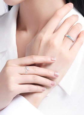 冰屿灵蛇情侣对戒纯银2025新款