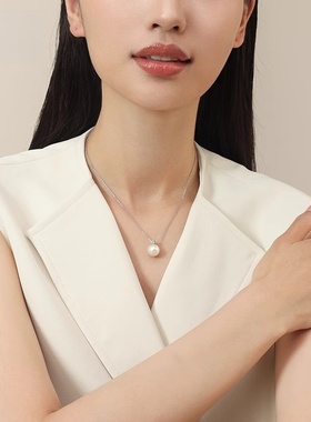 纯银珍珠套装新款简约百搭耳钉