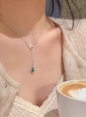 【冰蓝翡翠葫芦】纯银福禄双全