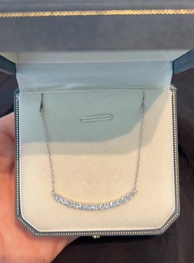 纯银简约微笑项链新款气质轻奢