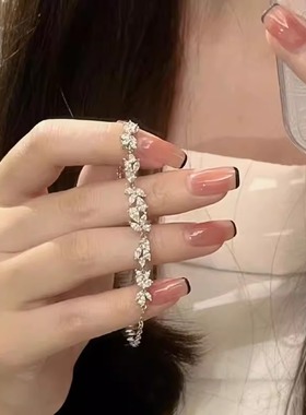 微笑紫藤花手链纯银女新款送女友