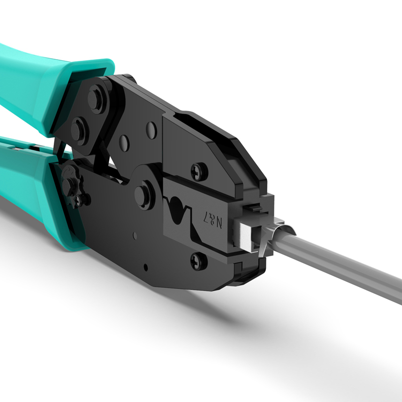 杭龙鑫七类水晶头网线钳超6六CAT7类带燕尾夹屏蔽水晶头专用压线钳 - 图1