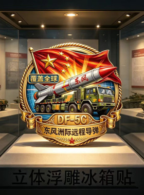 祖国万岁东风5C导弹磁吸立体浮雕冰箱贴国潮文创礼品使命必达