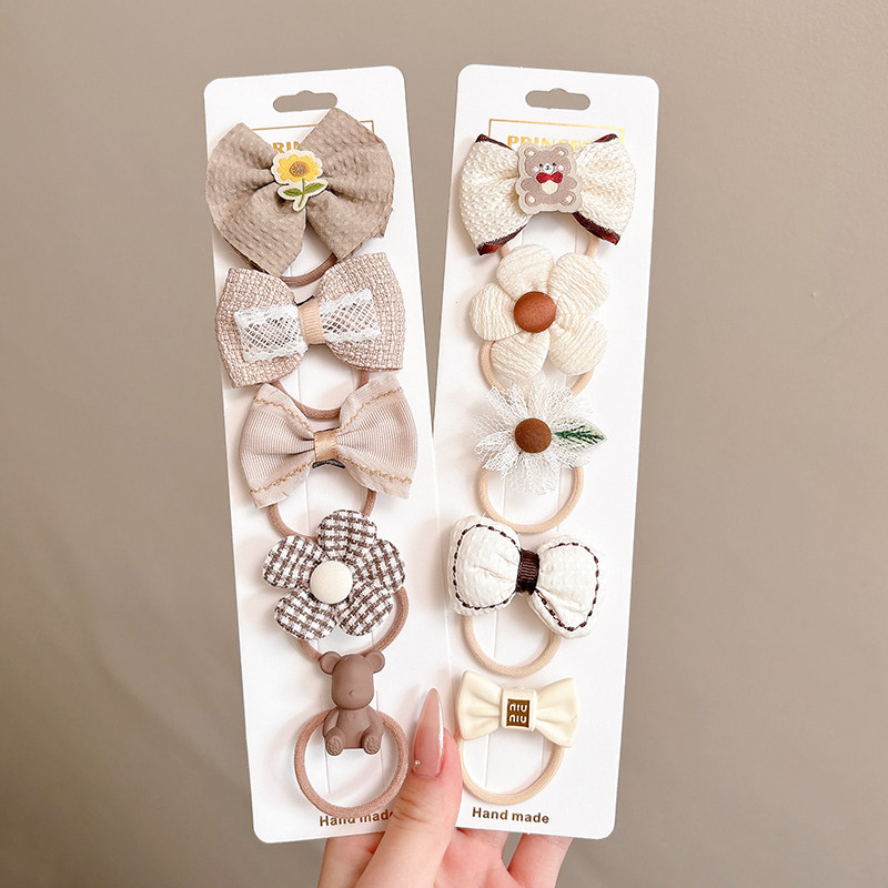 儿童发圈女可爱花朵蝴蝶结头绳发饰高弹力不伤发橡皮筋扎头发头饰,淘宝优惠券,粉丝福利购,淘宝优惠卷