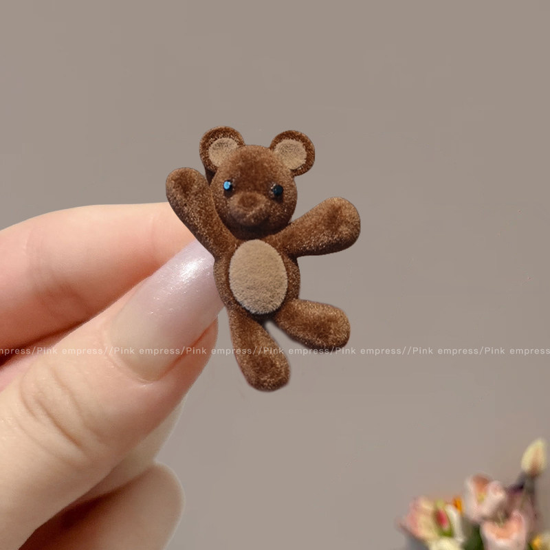 可爱小熊发夹边夹女精致小夹子发卡刘海侧边碎发鸭嘴夹一字夹头饰,淘宝优惠券,粉丝福利购,淘宝优惠卷