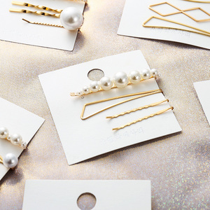 仿珍珠ins发夹简约一字夹