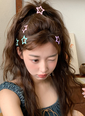蓝色y2k星星发夹女2026侧边碎发
