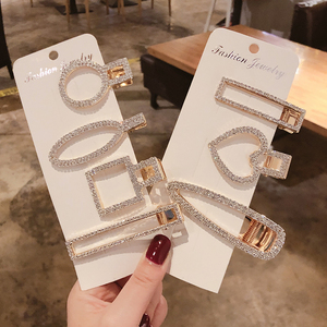 ins网红闪水钻一字夹