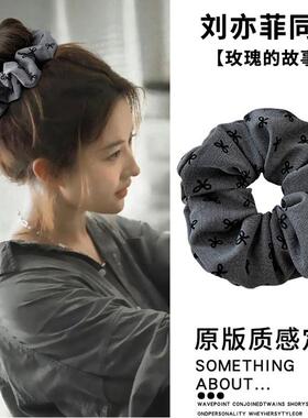 格雷系灰色波点蝴蝶结发箍高颅顶