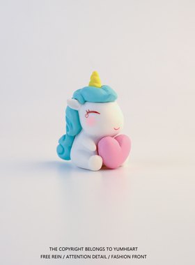 微景观创意搞怪独角兽装饰品桌面办公室解压小摆件送朋友闺蜜礼物