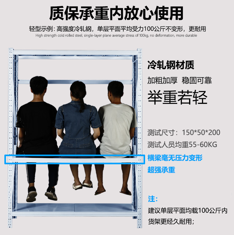 轻型仓储货架工厂仓库落地多层钢架库房杂物间储物收纳家用置物架 - 图0