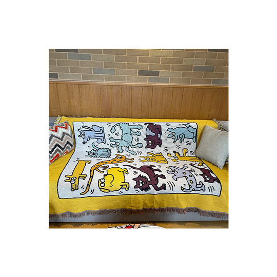 Couverture de canapé illustration de maître graffiti jaune